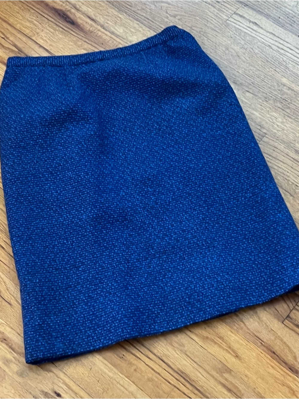 Vintage Deep Blue Tweed Pencil Skirt